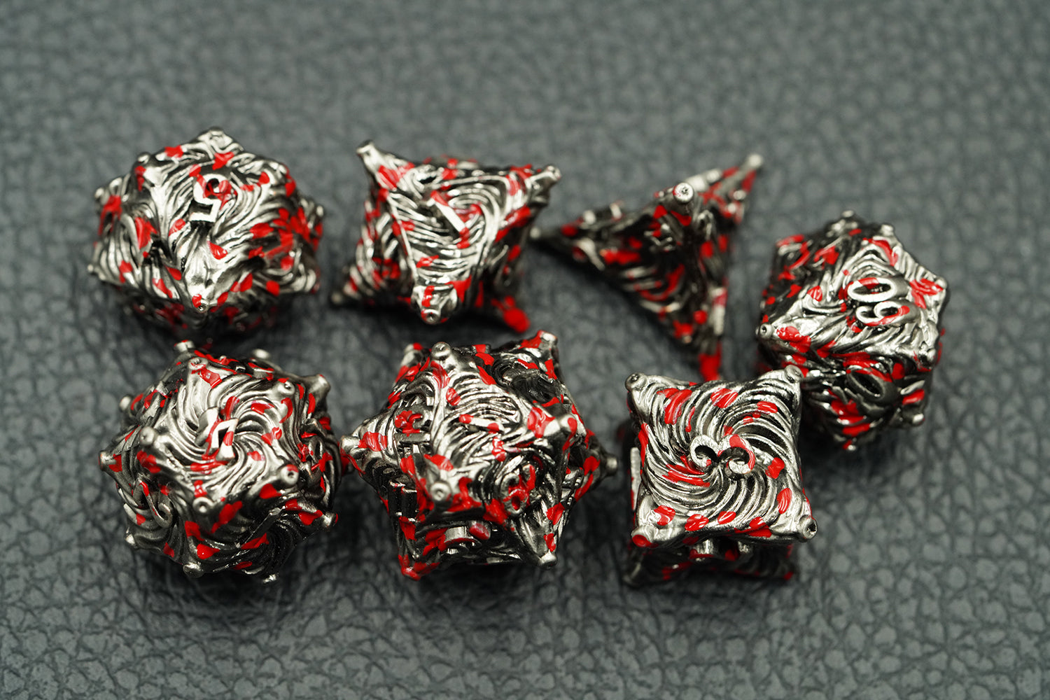 IceForge Dice Canada - Bloodfang Legion – Blood-Stained Metal Dice Set