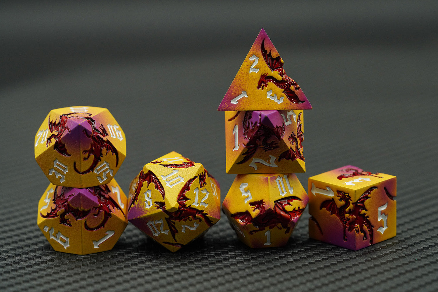 IceForge Dice Canada - Sunfire Wyrm - Metal Dice Set