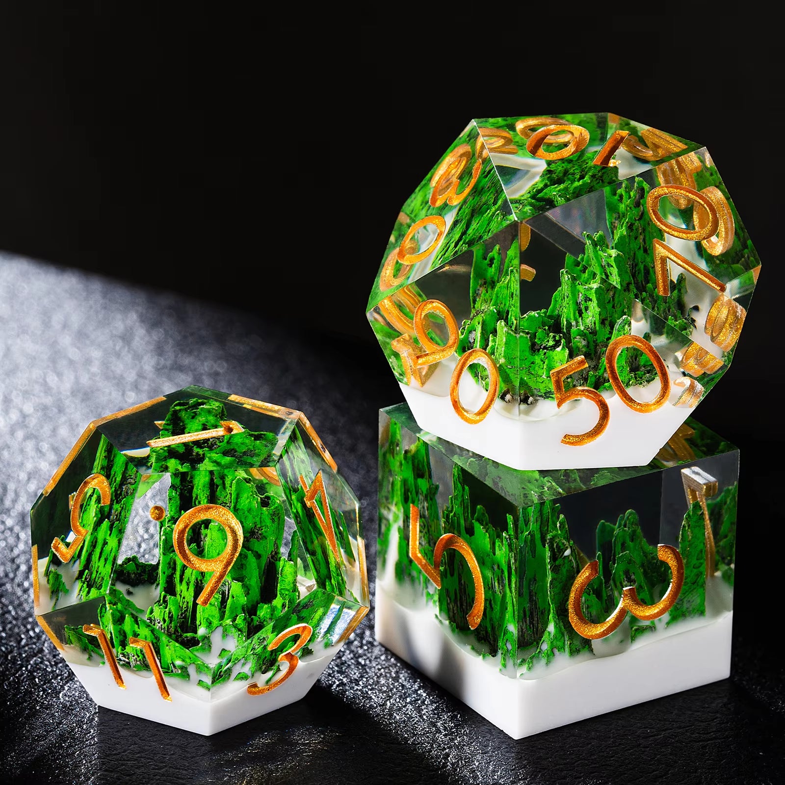 IceForge Dice Canada - Verdant Spire - Elemental Core Dice Set