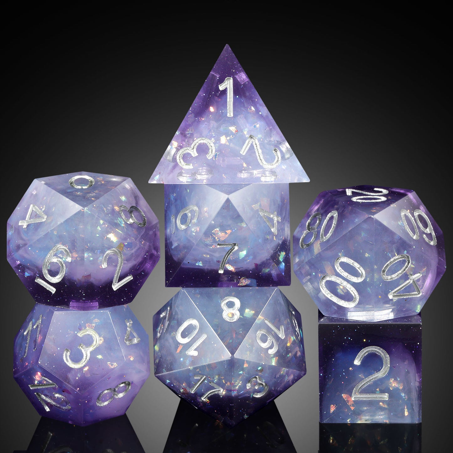 IceForge Dice Canada - Starlight Mirage Sharp Edge Dice Set