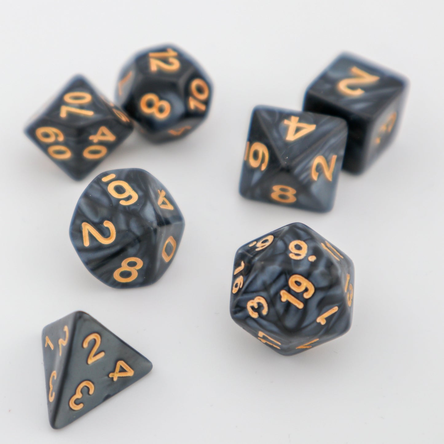 IceForge Dice Canada - Obsidian Veil Dice Set
