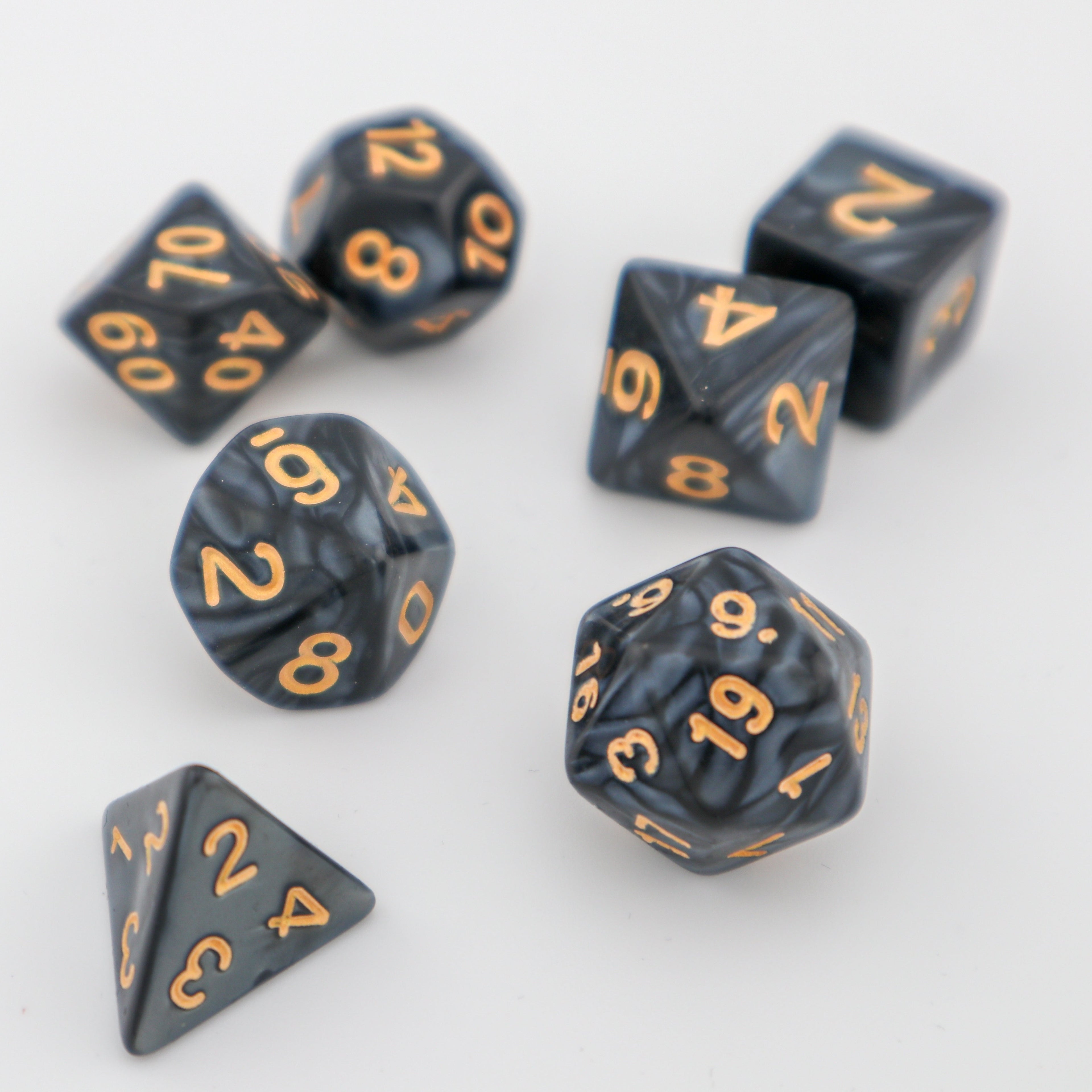 IceForge Dice Canada - Obsidian Veil Dice Set