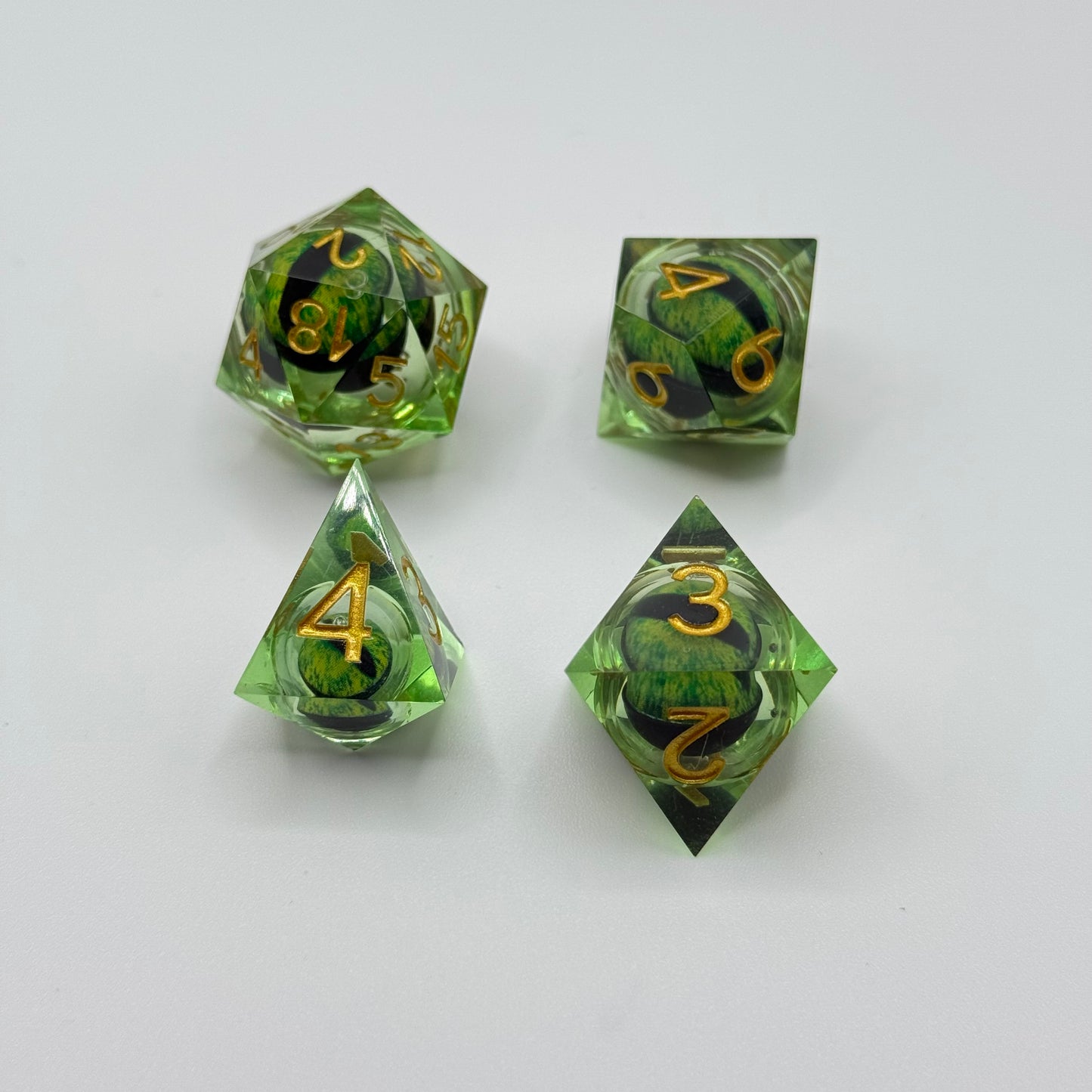 IceForge Dice Canada - Emerald Dragon's Gaze Liquid Core Dice Set