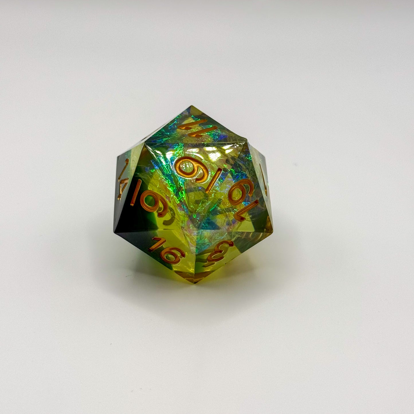 IceForge Dice Canada - Verdant Opal Jumbo D20 (33mm)