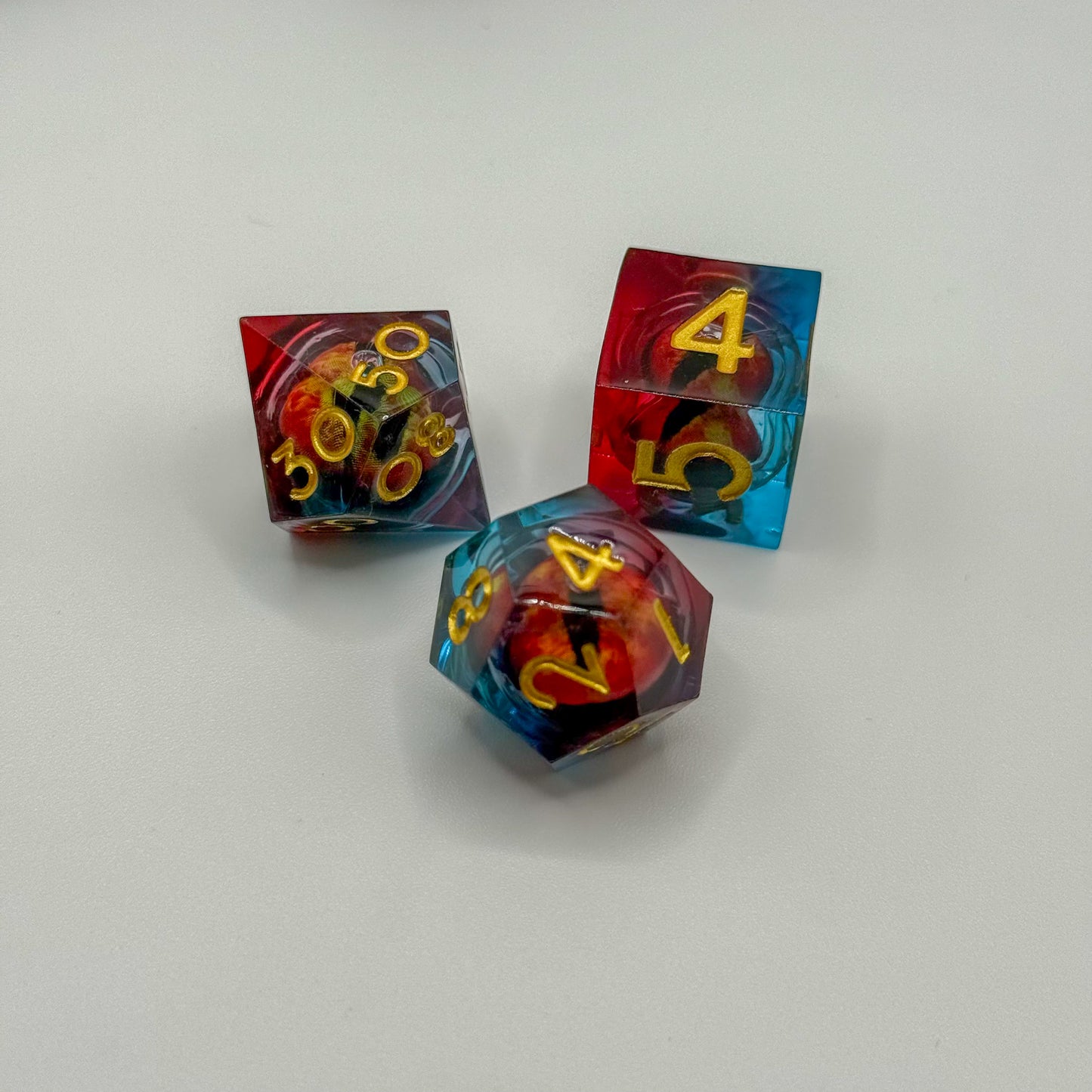 IceForge Dice Canada - Emberstorm Dragon’s Gaze – Liquid Core Dice Set