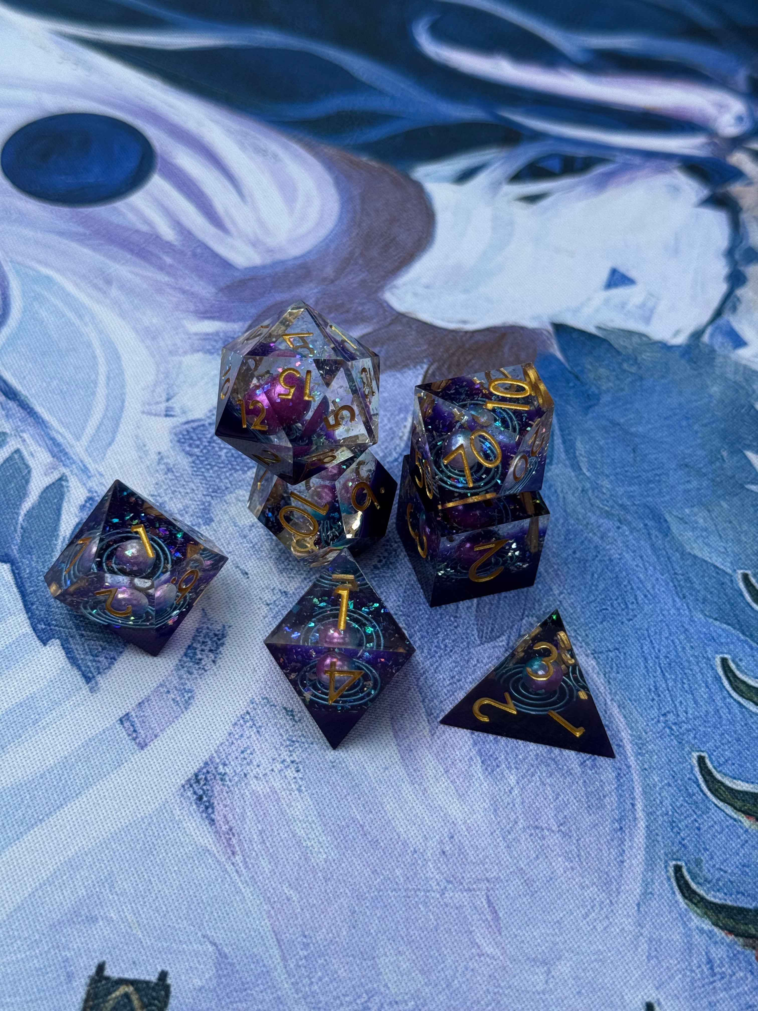 IceForge Dice Canada - Nebula Drift - Galaxy Core Dice Set