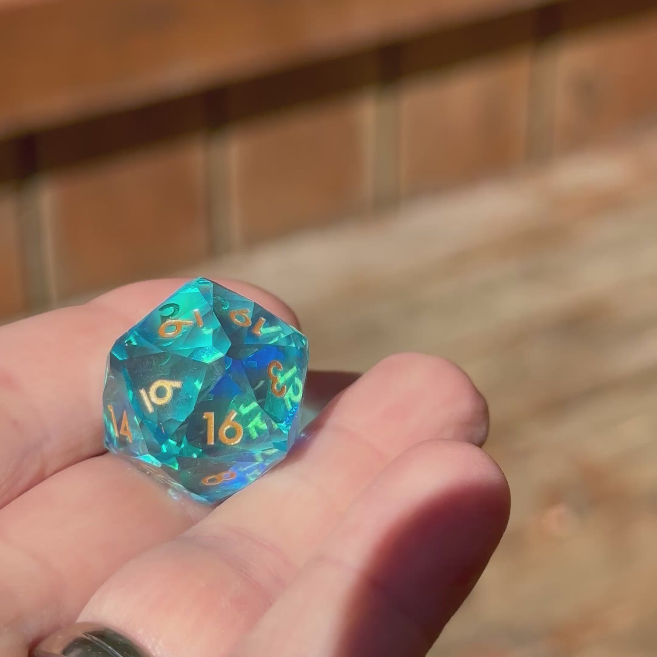 Azure Shards – Diamond-Edge Resin Dice Set