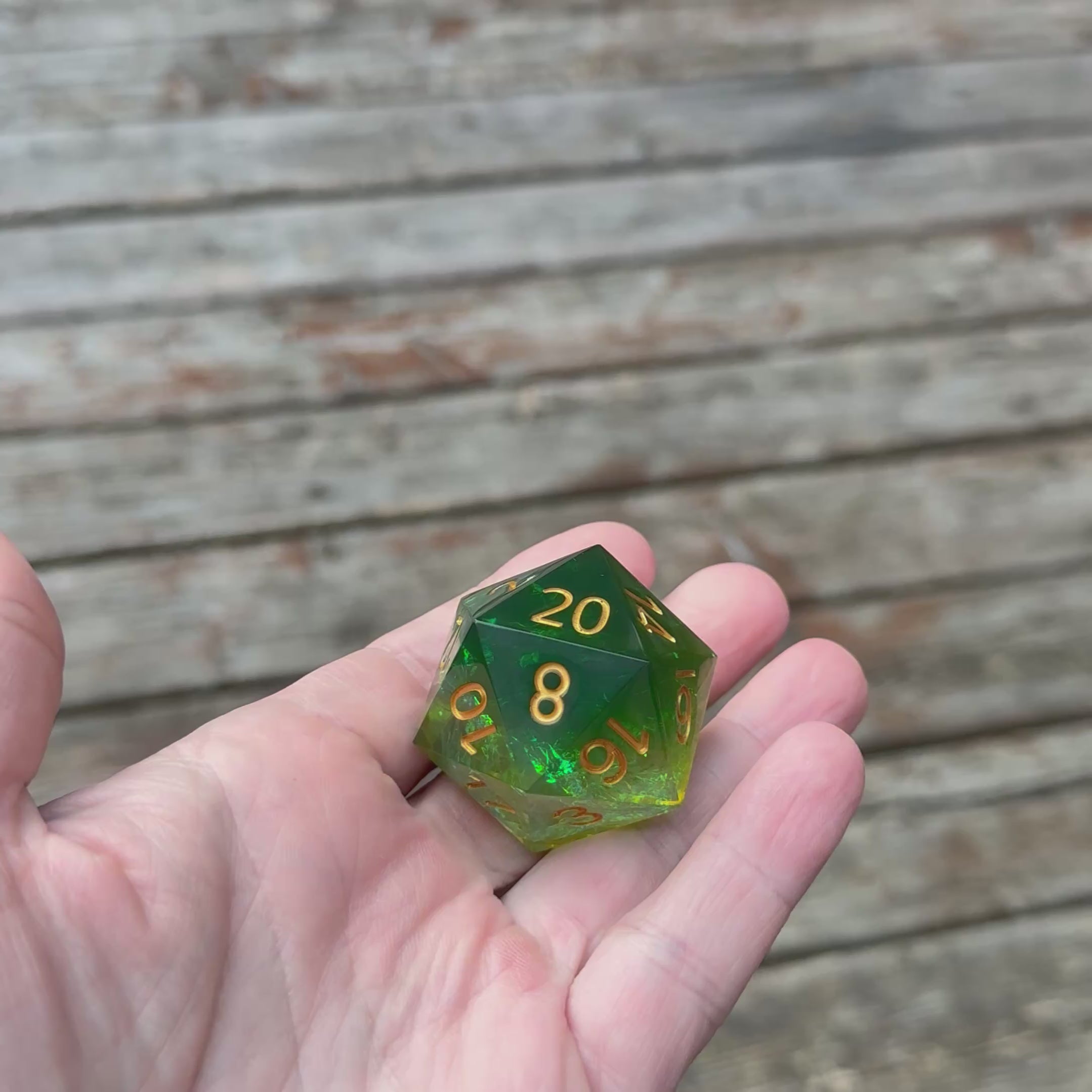 Verdant Opal Jumbo D20 (33mm)
