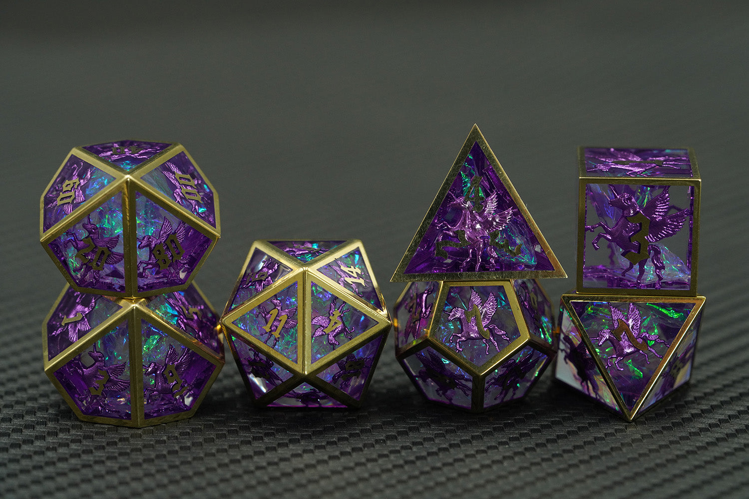 IceForge Dice Canada - Mythic Pegasus – Metal-Frame Sharp-Edge Dice Set