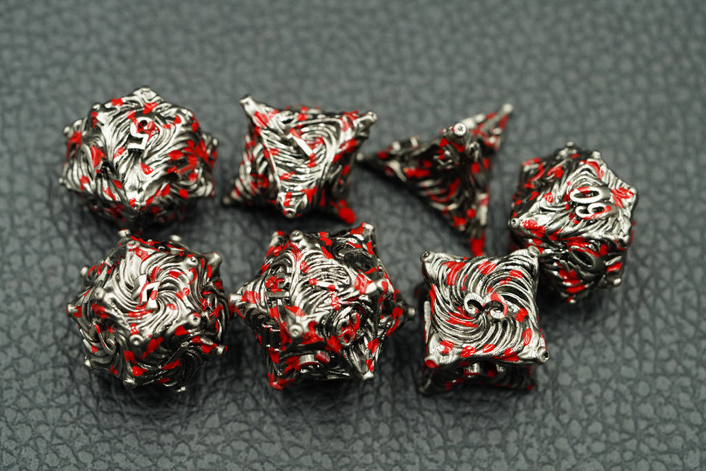 IceForge Dice Canada - Bloodfang Legion – Blood-Stained Metal Dice Set