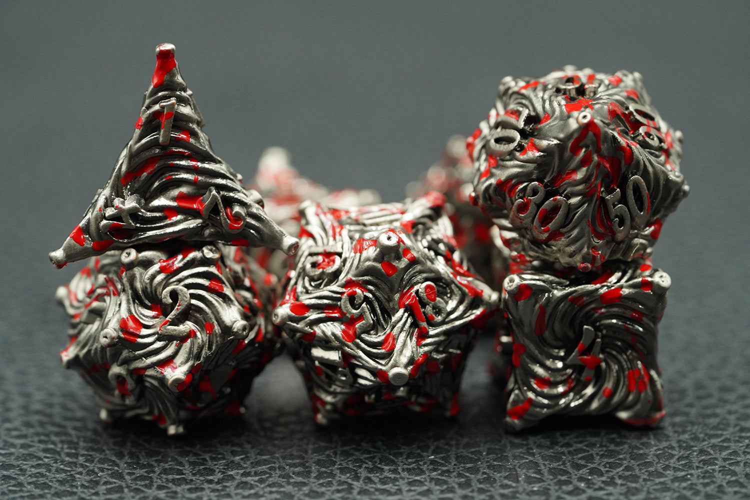 IceForge Dice Canada - Bloodfang Legion – Blood-Stained Metal Dice Set
