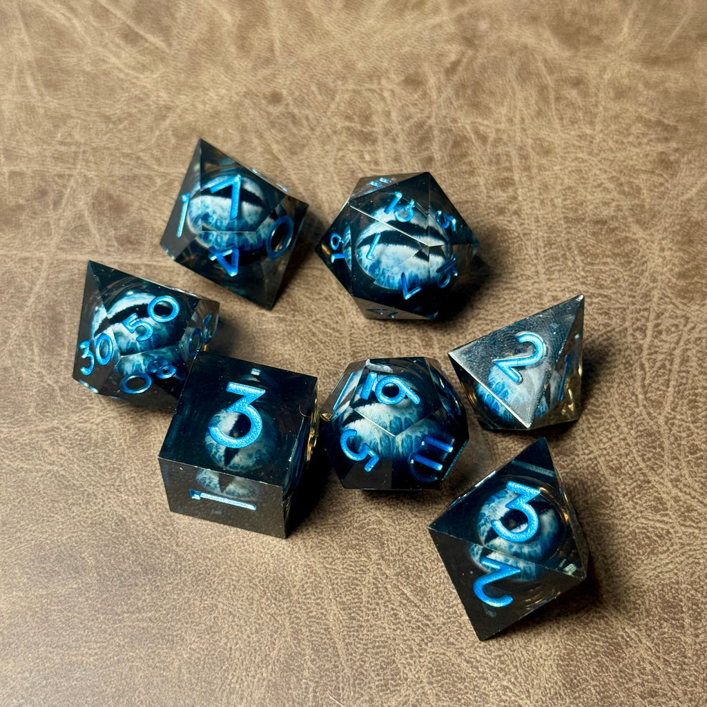 Ensemble de dés à noyau liquide Frostbound Dragon's Gaze