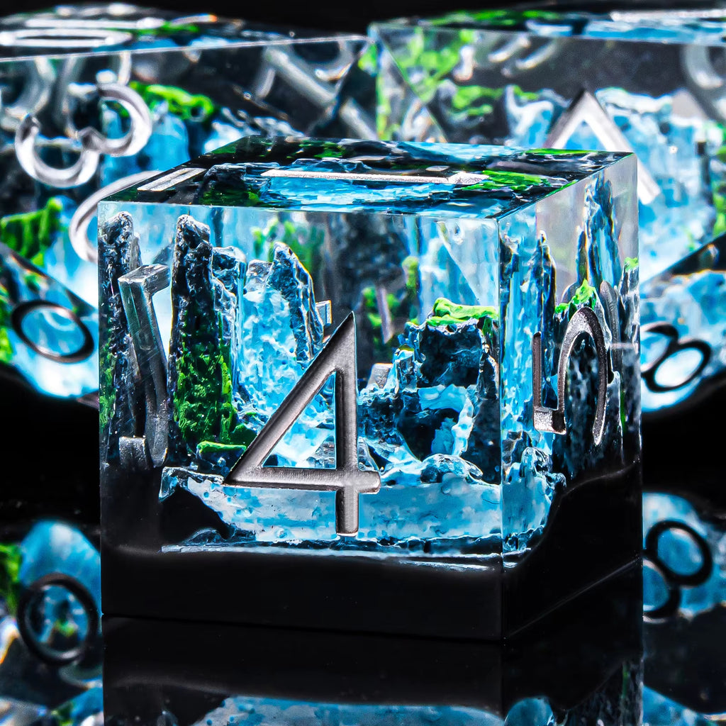 IceForge Dice Canada - Abyss Falls - Elemental Cascade Dice Set
