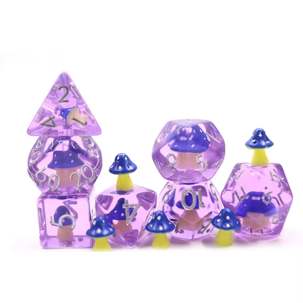 IceForge Dice Canada - Nightbloom 4 – Dice Set Dice Set (Blue)