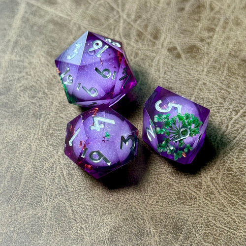 IceForge Dice Canada - Amethyst Wildbloom – Liquid Core Dice Set