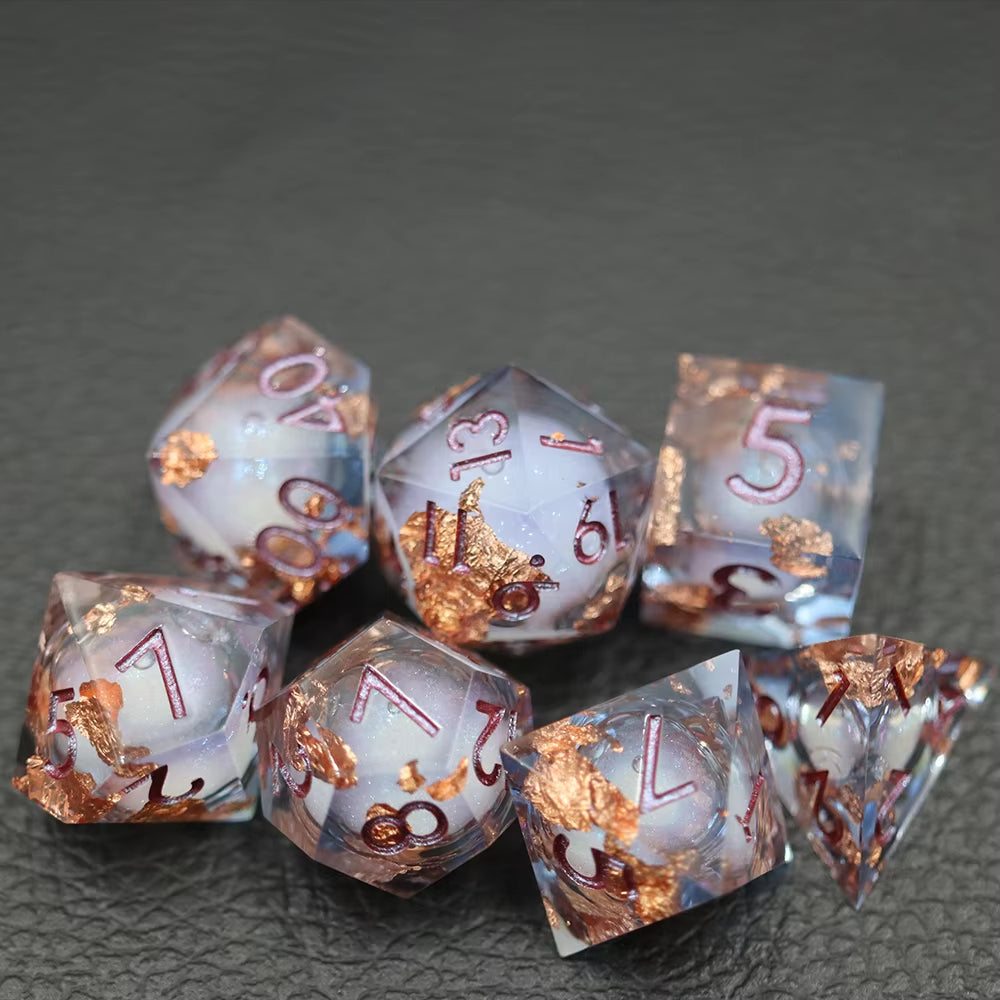 IceForge Dice Canada - Ember Frost - Liquid Core Dice Set