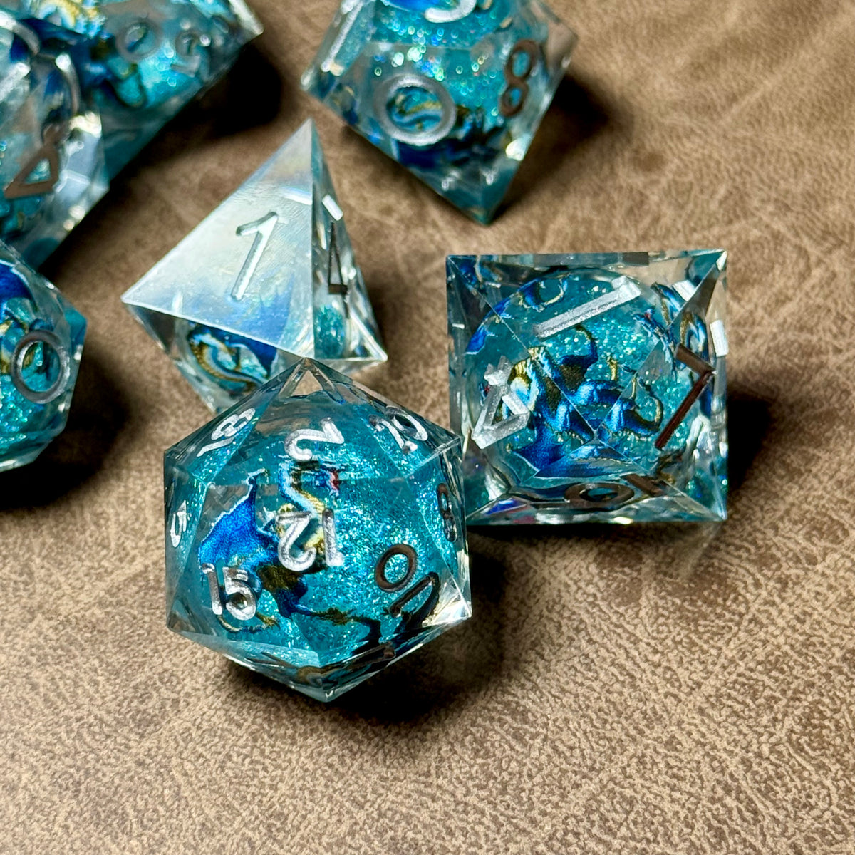 Glacier Wyrm – Liquid Core Dice Set