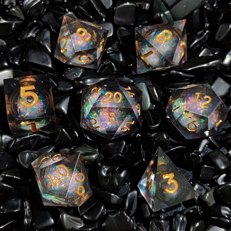IceForge Dice Canada - Gilded Nebula - Liquid Core Dice Set
