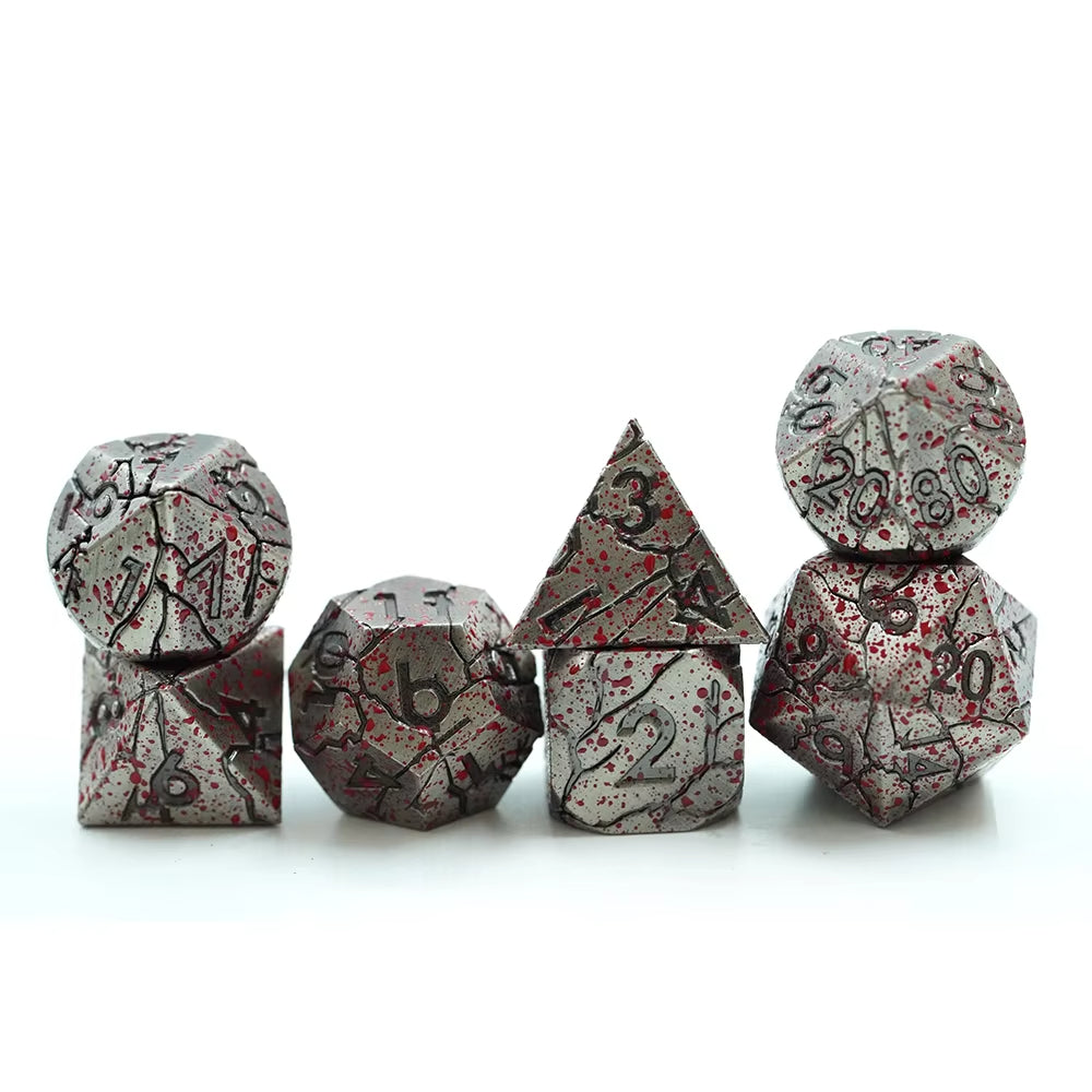 IceForge Dice Canada - Crimson Scourge – Blood-Stained Metal Dice Set