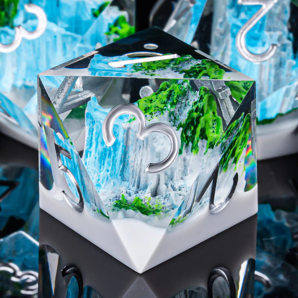 IceForge Dice Canada - Frostspire Falls - Elemental Cascade Dice Set