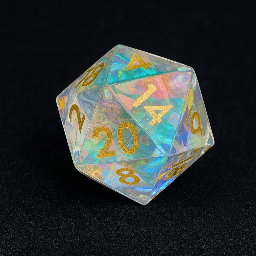 Rainbow Glass Jumbo D20 (33mm)
