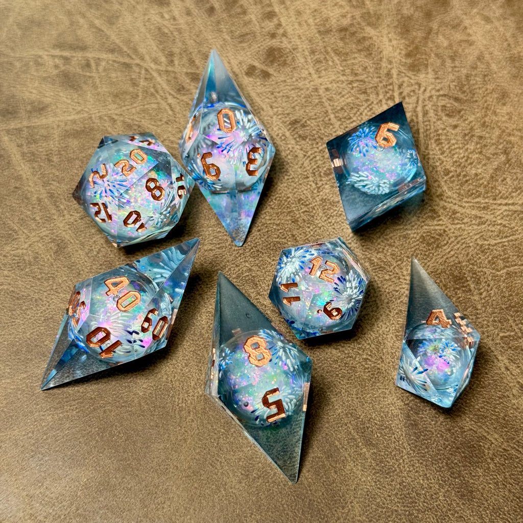 Frostbloom Orb – Crystalspire Liquid Core Dice Set