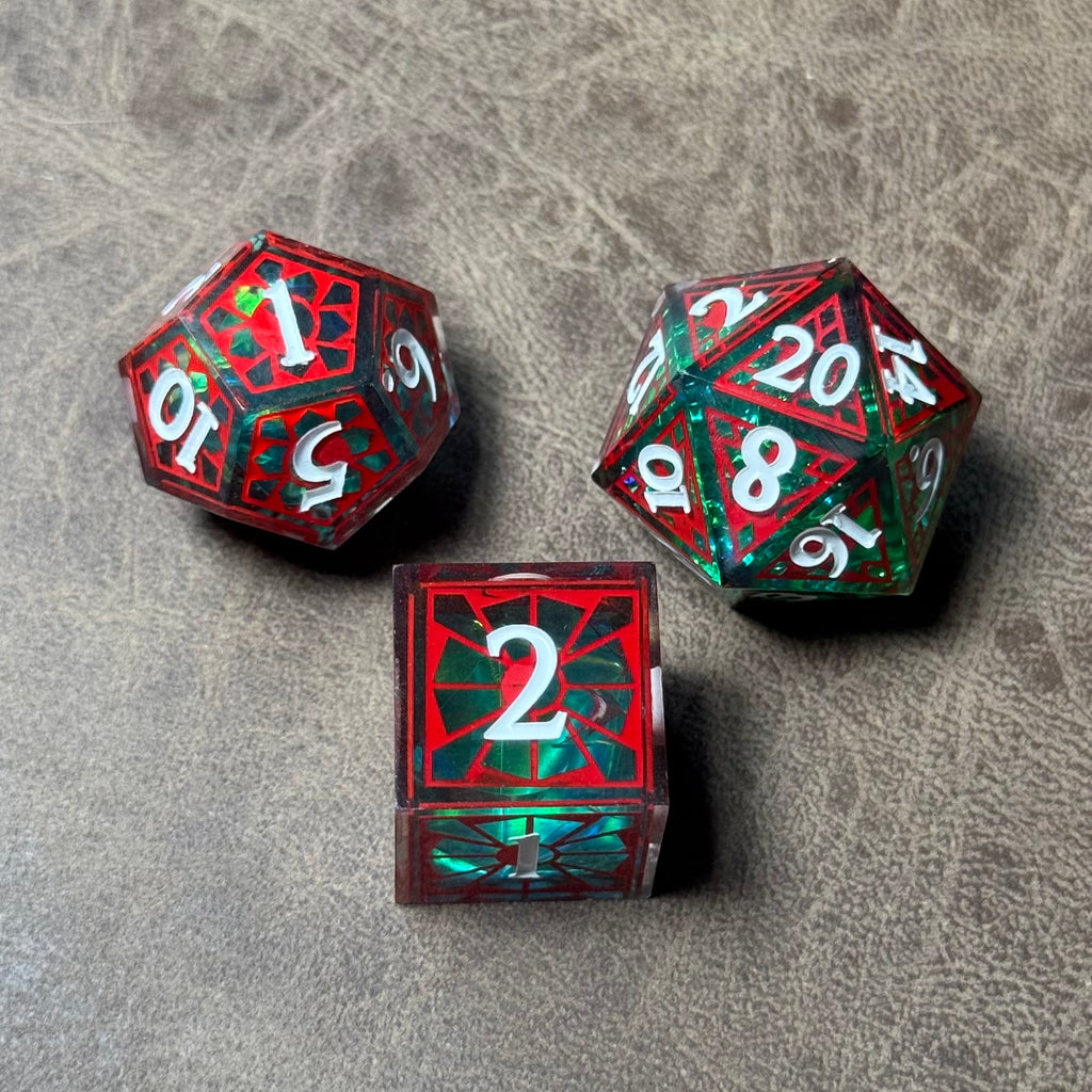 Dragonfire Cathedral – Set de dés en résine Sharp Edge