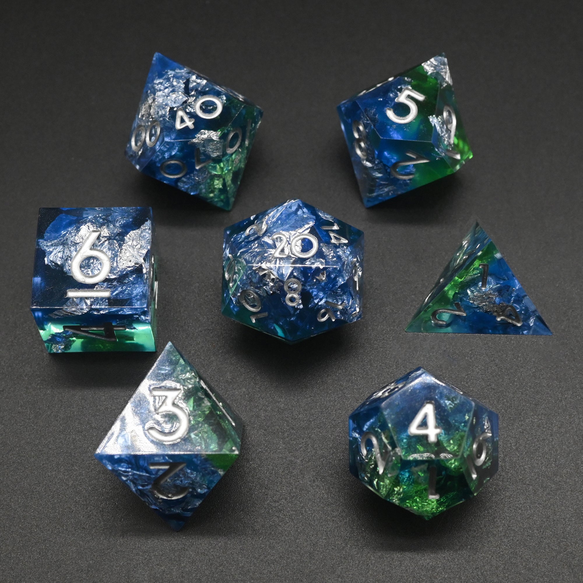 IceForge Dice Canada - Tidal Ruin – Sharp Edge Resin Dice Set