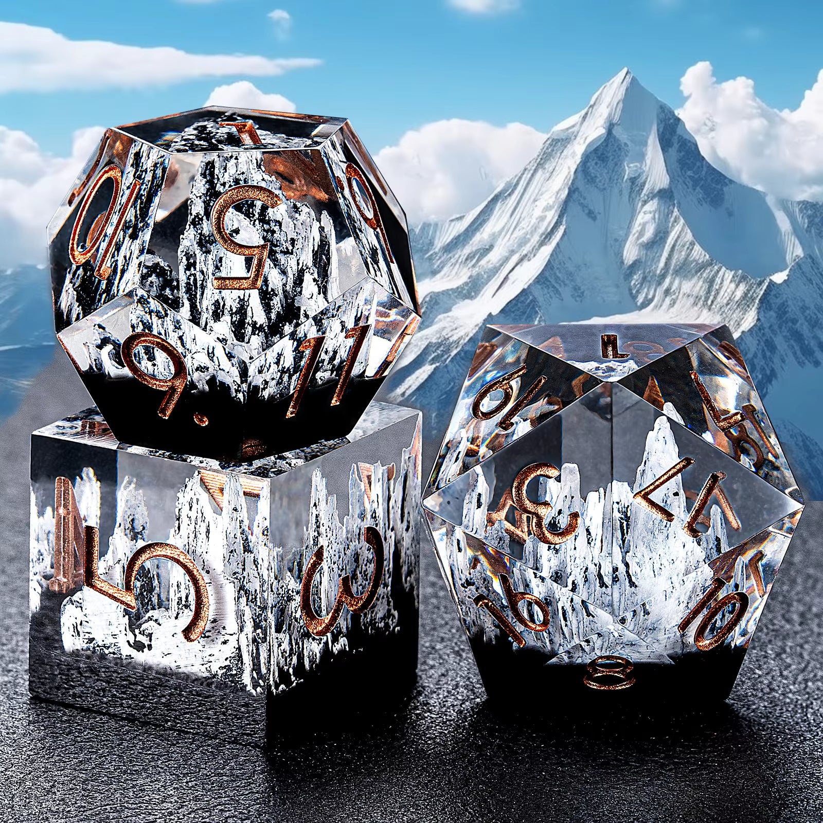 IceForge Dice Canada - Frostspire - Elemental Core Dice Set