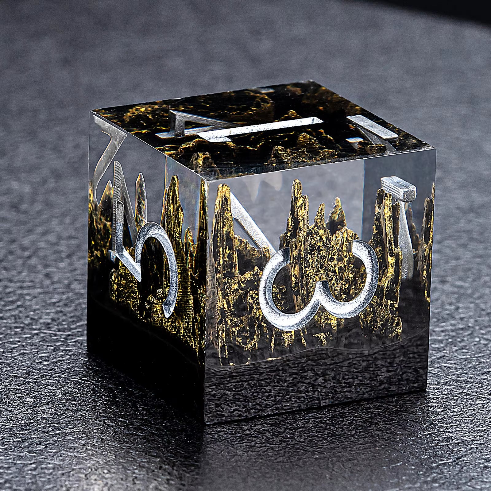 IceForge Dice Canada - Ember Spire – Elemental Core Dice Set