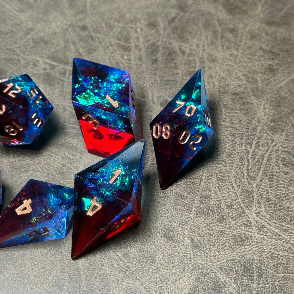 Celestial Flame – Crystalspire Dice Set