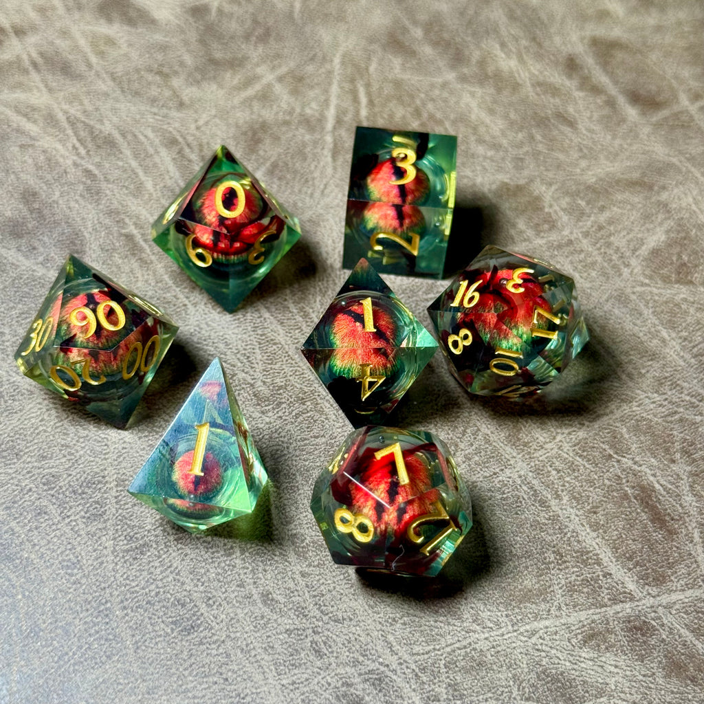 IceForge Dice Canada - Venomscale Dragon's Gaze – Liquid Core Dice Set