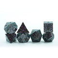 IceForge Dice Canada - Emberfang – Tiger Striped Metal Dice Set