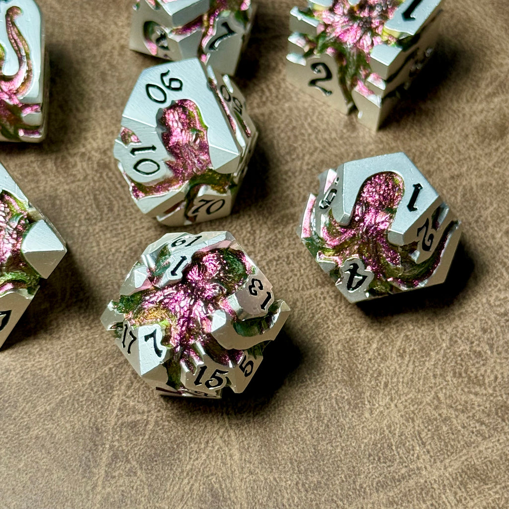 IceForge Dice Canada - Coral Sovereign – Metal Dice Set