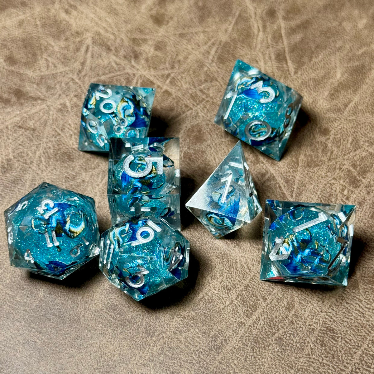 Glacier Wyrm – Liquid Core Dice Set