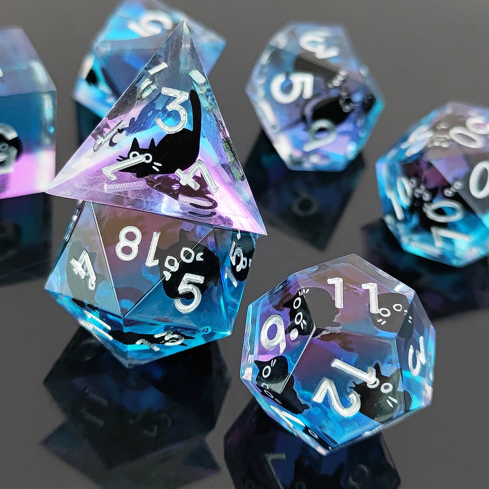 IceForge Dice Canada - Familiar Whiskers – Aqua Mist Dice Set