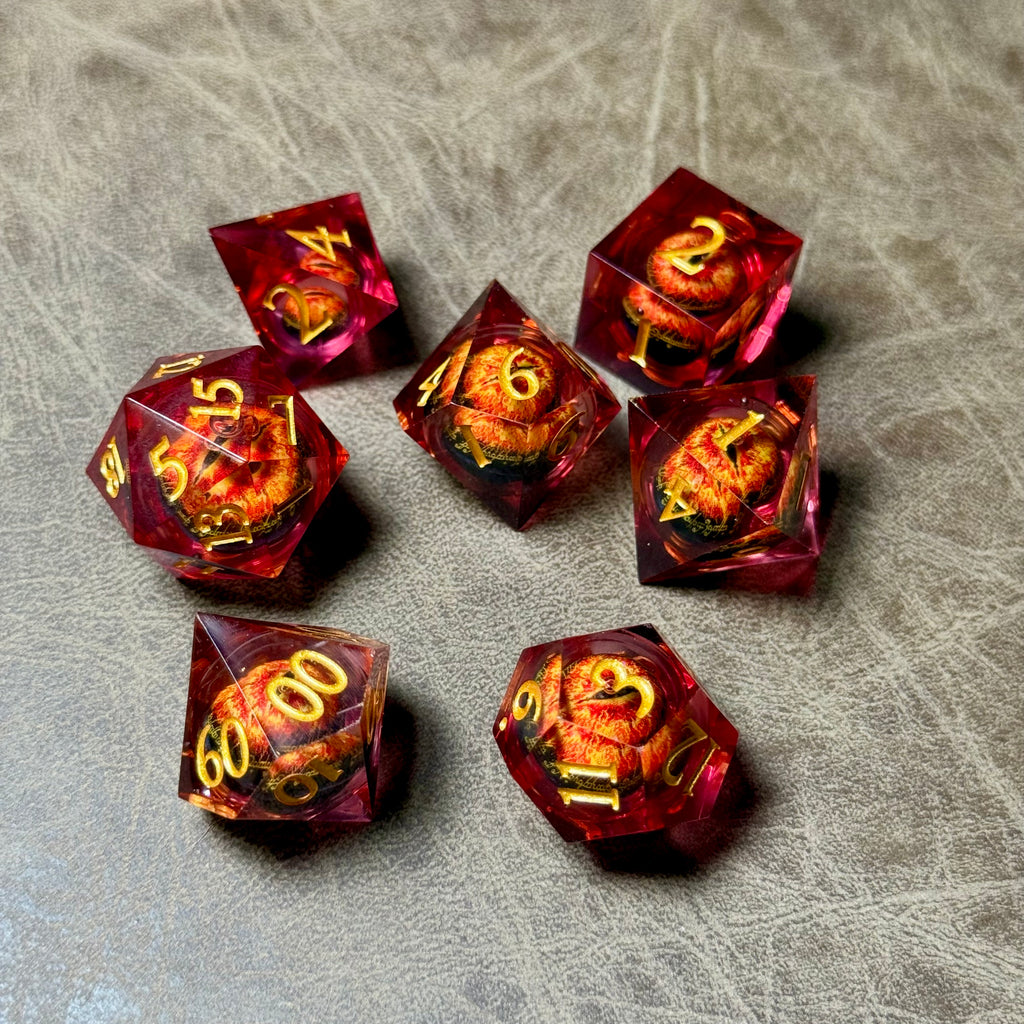 IceForge Dice Canada - Molten Dragon's Gaze – Liquid Core Dice Set