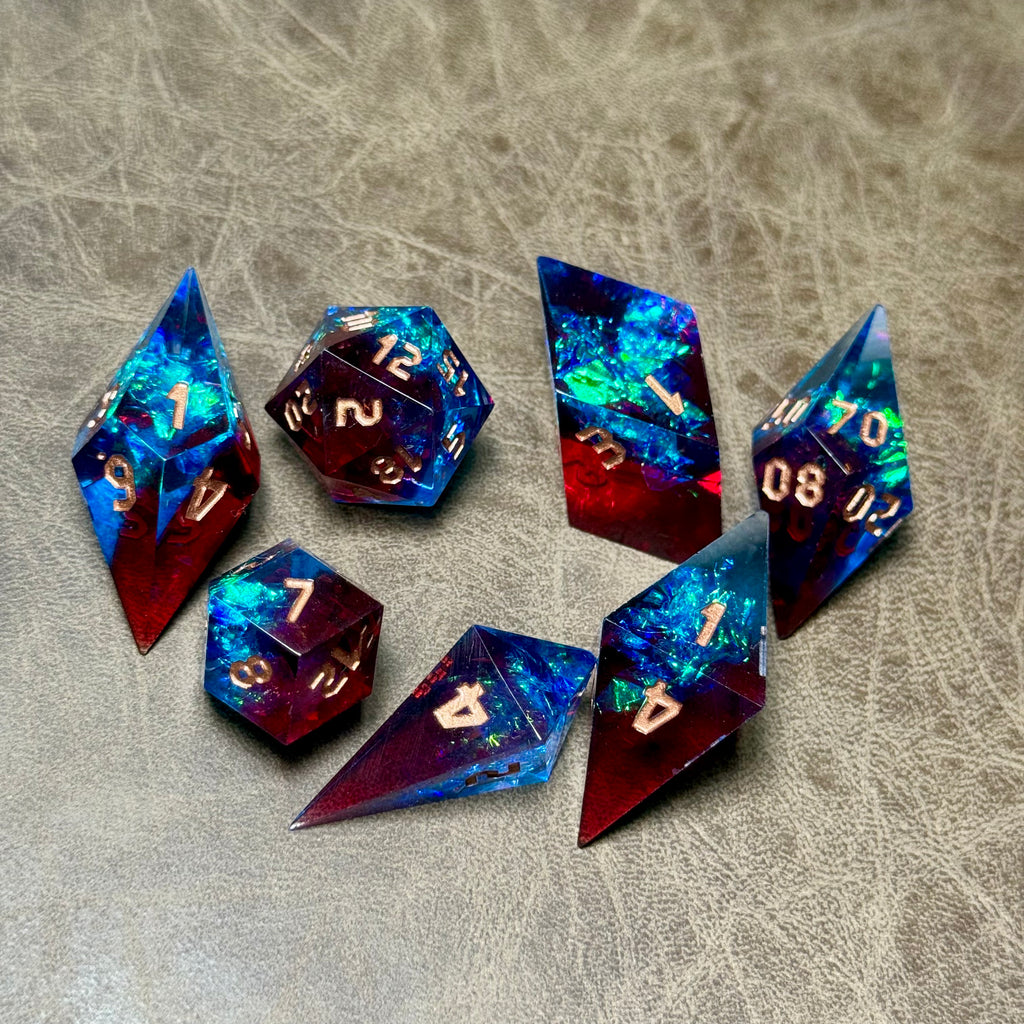 Celestial Flame – Crystalspire Dice Set