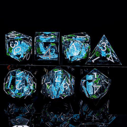 IceForge Dice Canada - Abyss Falls - Elemental Cascade Dice Set