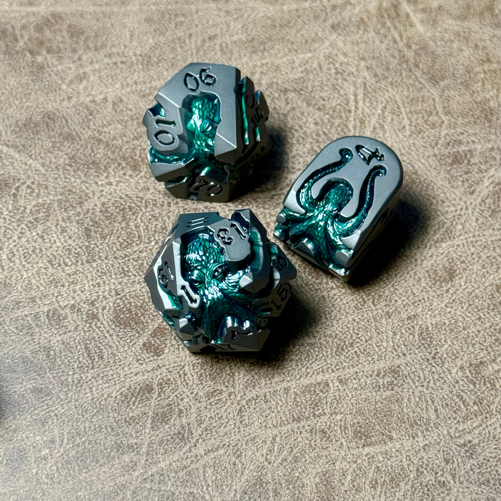 IceForge Dice Canada - Emerald Abyss – Metal Dice Set