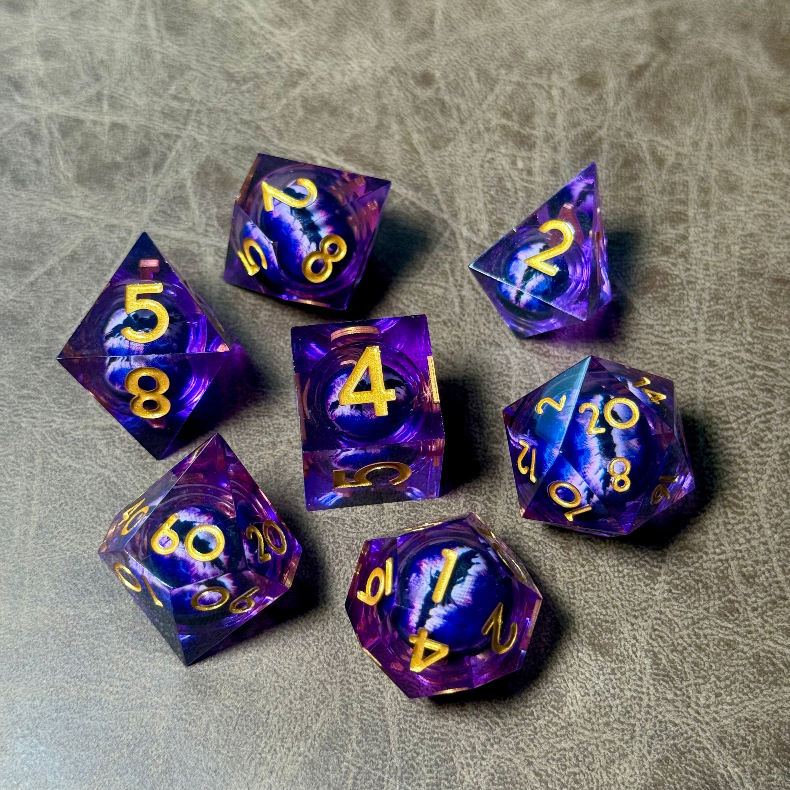 Amethyst Dragon’s Gaze Liquid Core Dice Set