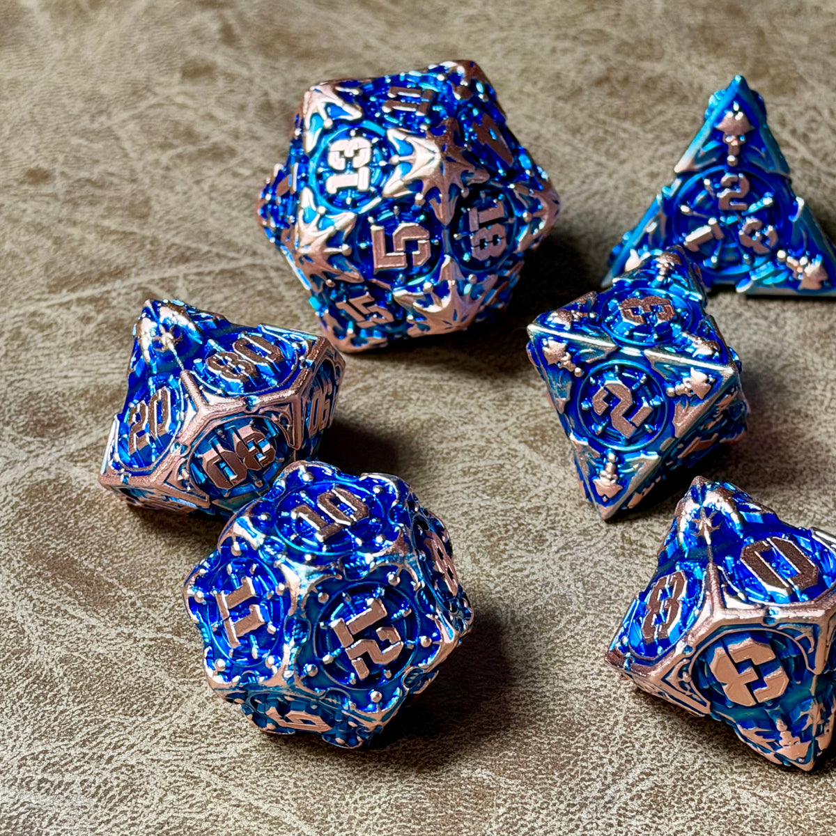 Corsair Kingdom – Azure Doubloon – Metal Dice Set