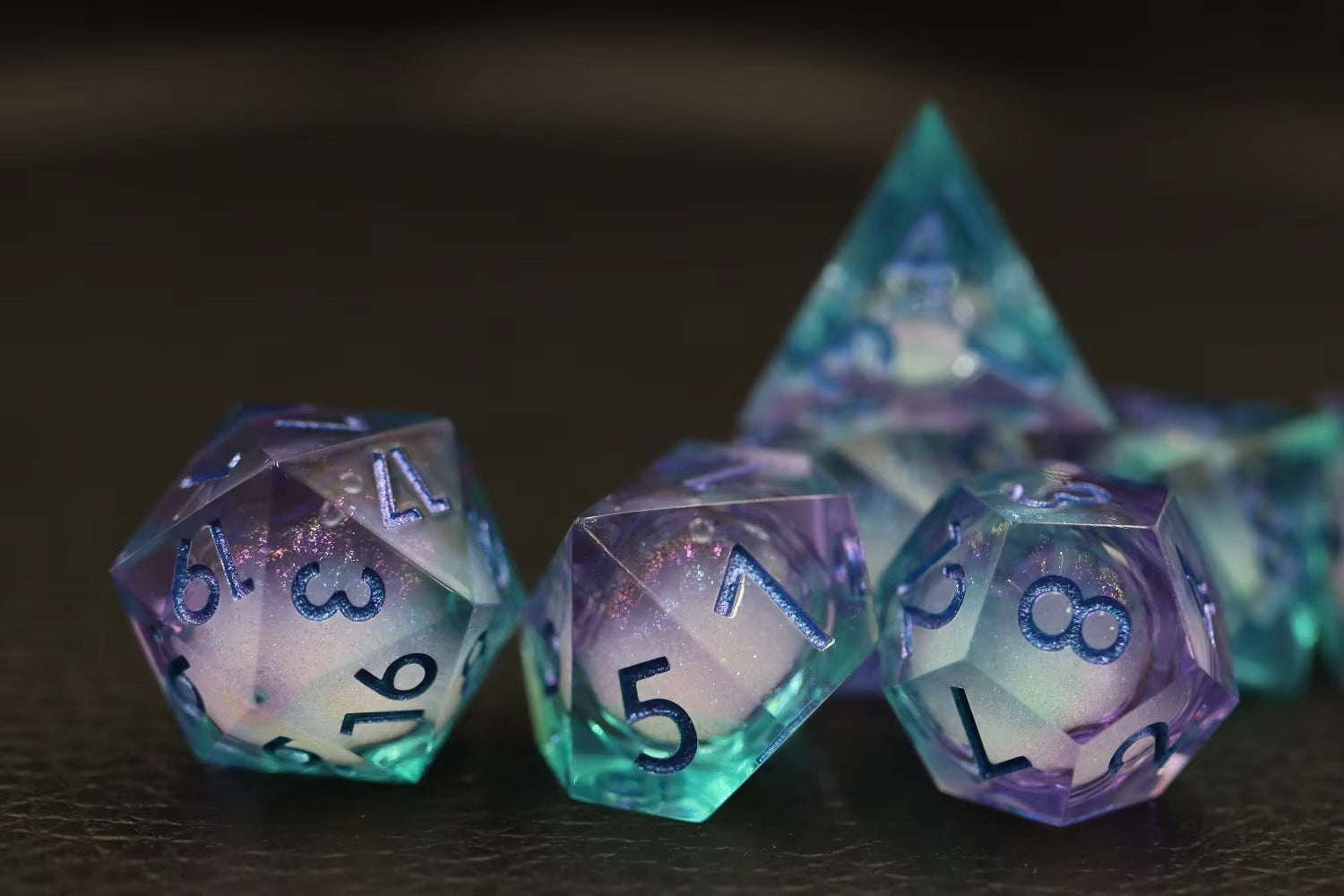 IceForge Dice Canada - Frostflare Veil - Liquid Core Dice Set