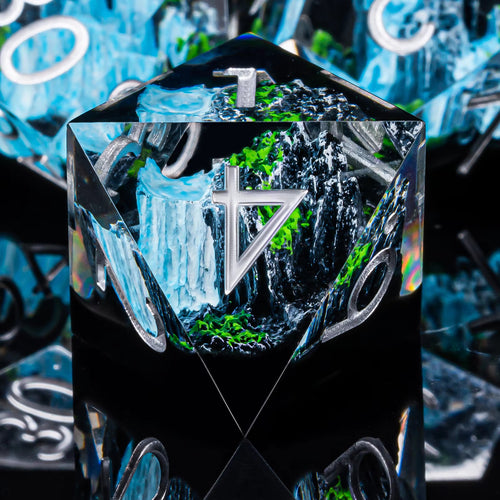 IceForge Dice Canada - Abyss Falls - Elemental Cascade Dice Set