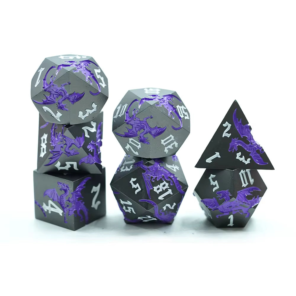 IceForge Dice Canada - Netherwyrm Sigil - Metal Dice Set
