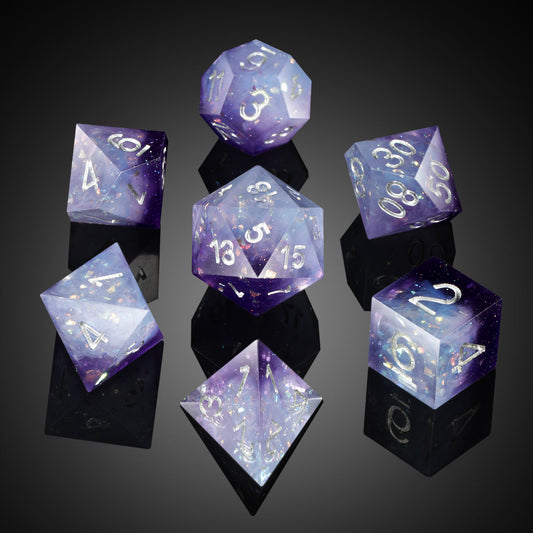 IceForge Dice Canada - Starlight Mirage Sharp Edge Dice Set