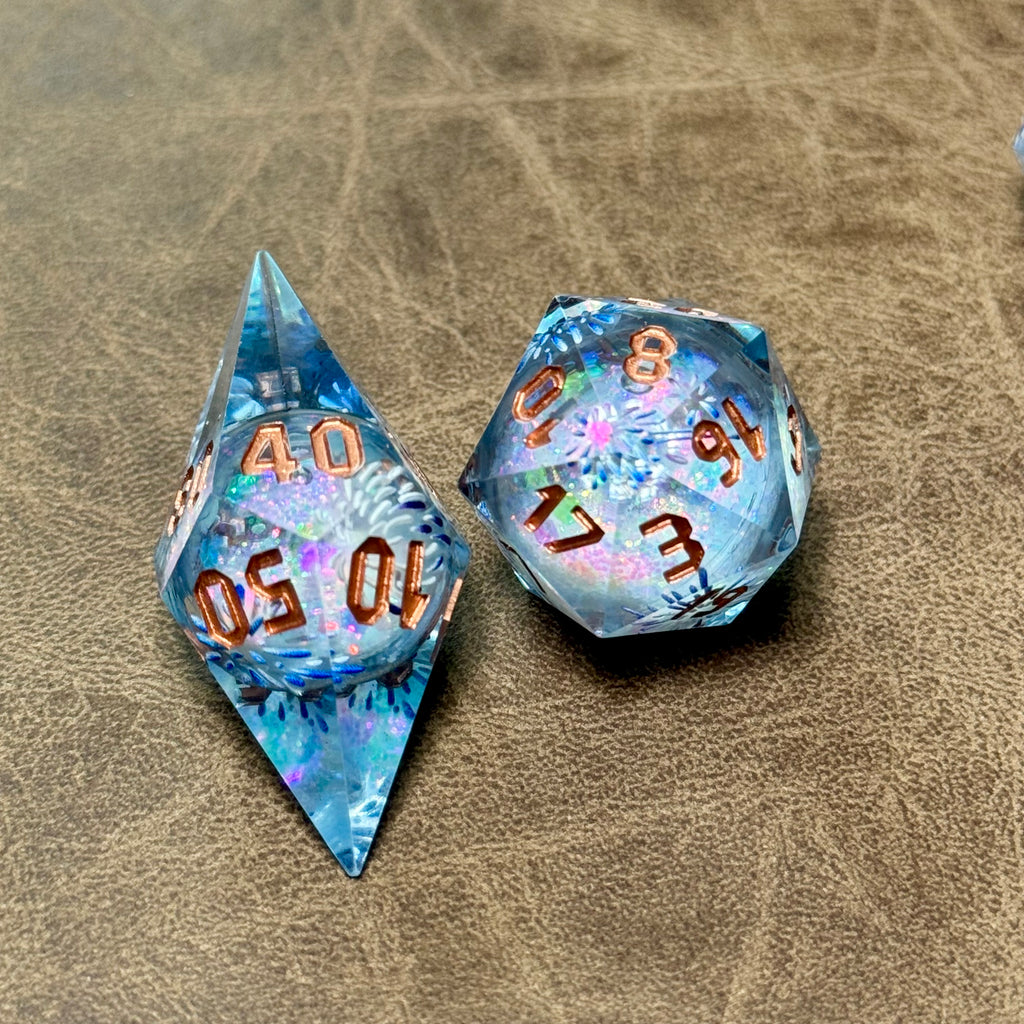 Frostbloom Orb – Crystalspire Liquid Core Dice Set