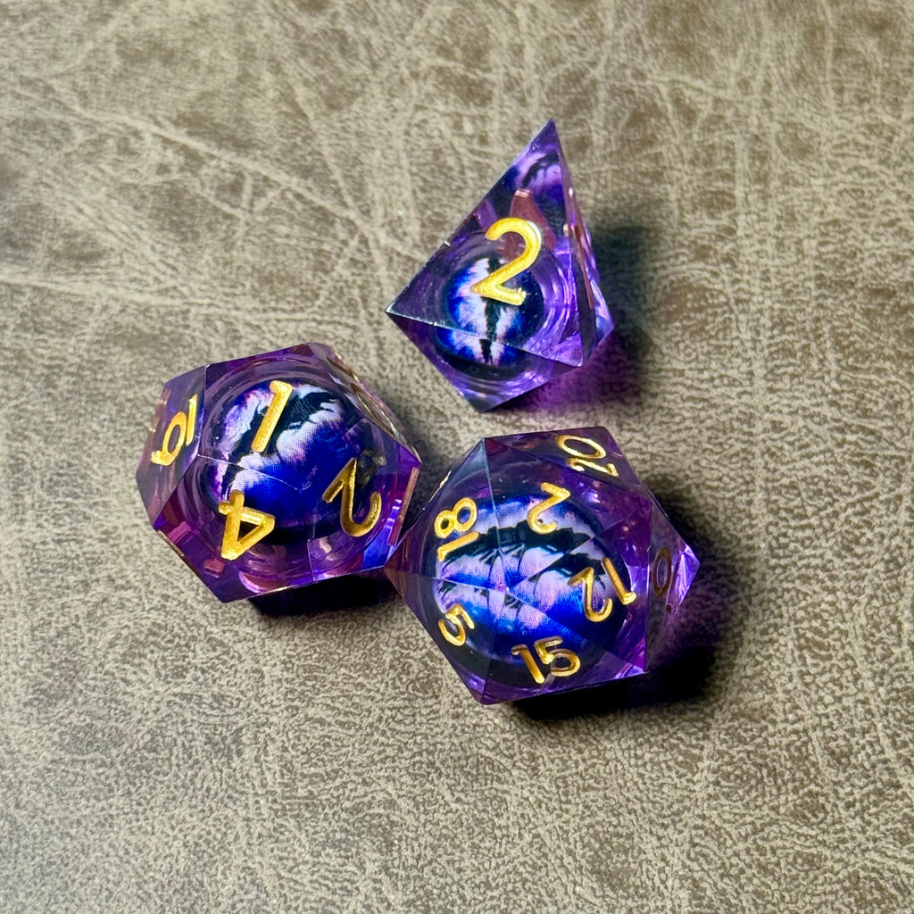 Amethyst Dragon’s Gaze Liquid Core Dice Set