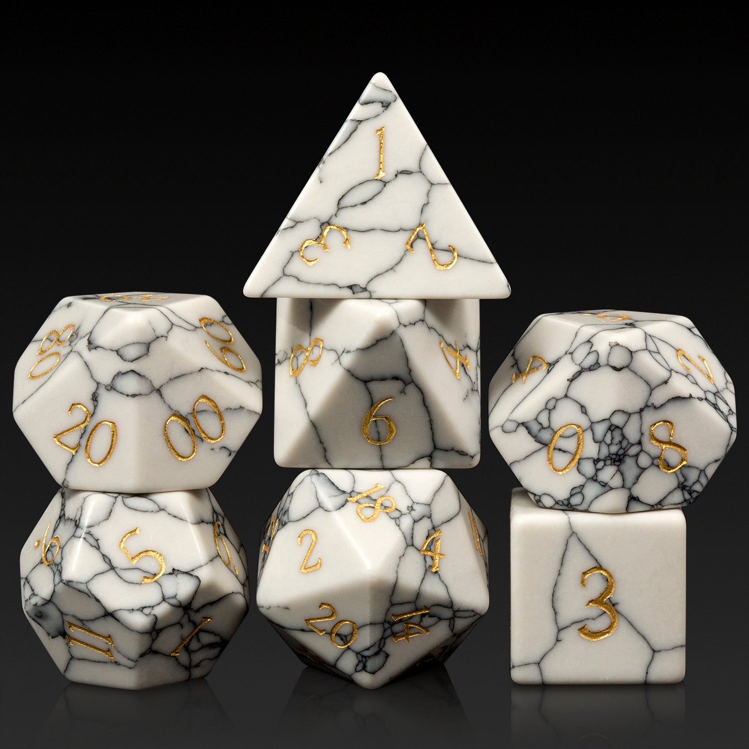 IceForge Dice Canada - Howlite Sanctum – Stone Dice Set