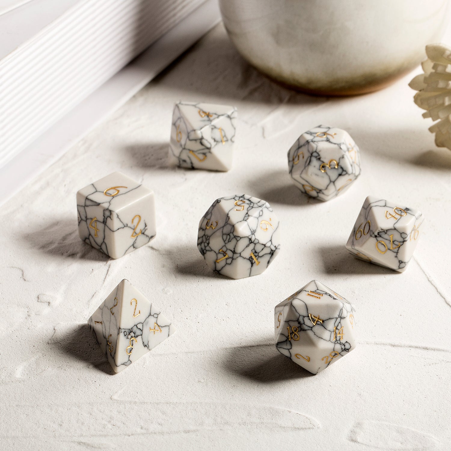 IceForge Dice Canada - Howlite Sanctum – Stone Dice Set